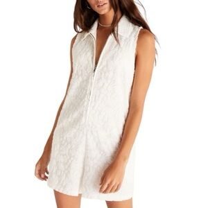 Z Supply Resort Cabo Terry Romper Size M White Swim Cover NWT
